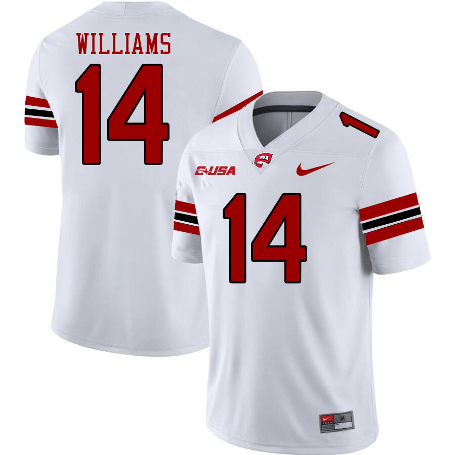 Western Kentucky Hilltoppers #14 Davion Williams College Football Jerseys Stitched Sale-White